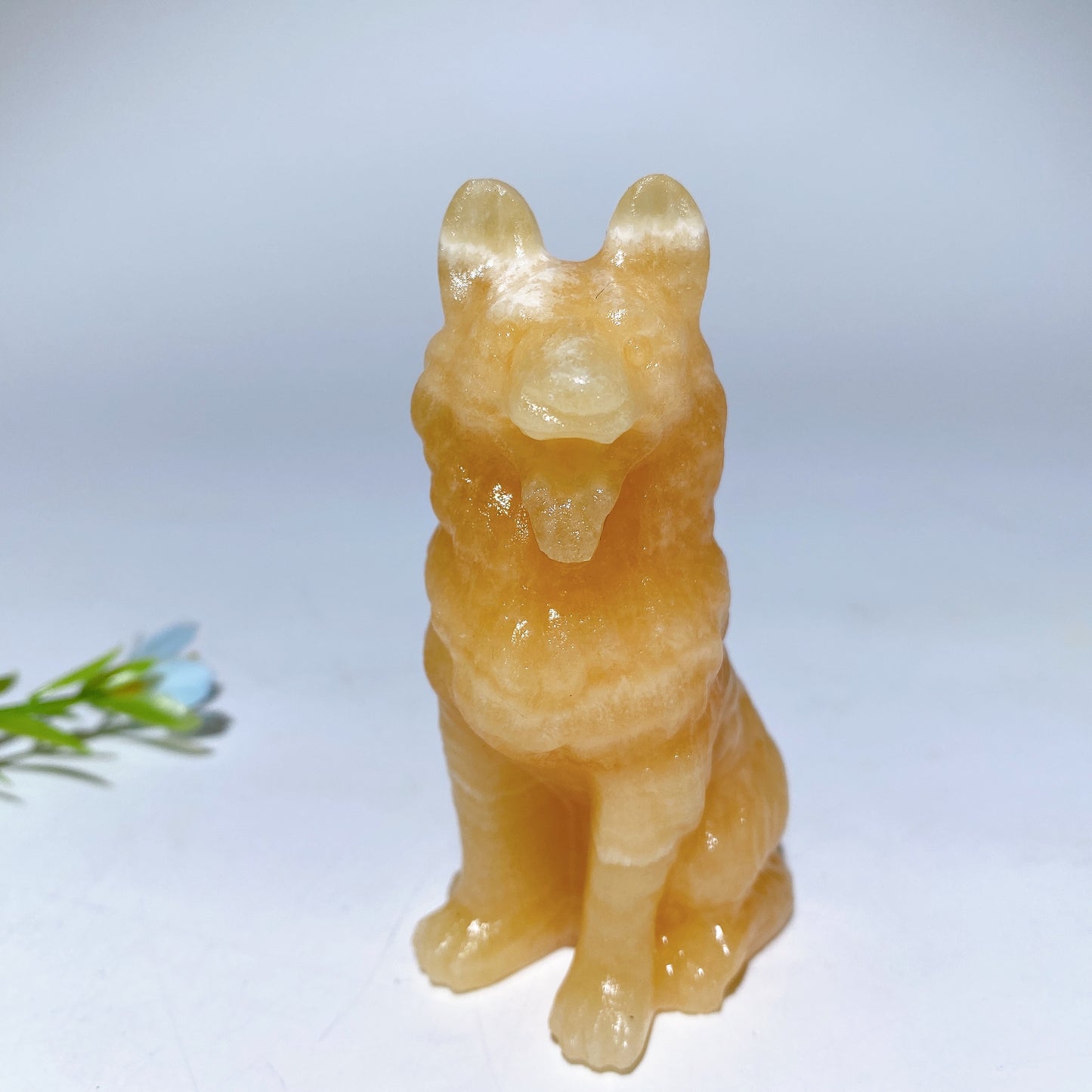 3.1" Mixed Crystal German Shepherd Dog Carvings Bulk Wholesale