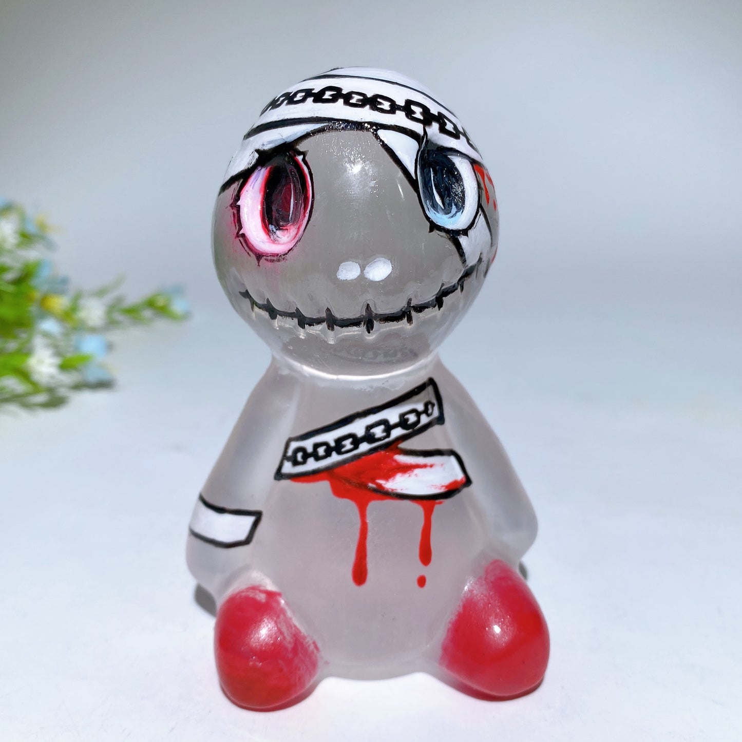 3.9" Selenite Voodoo Doll Carvings with Hand Painting Bulk Wholesale