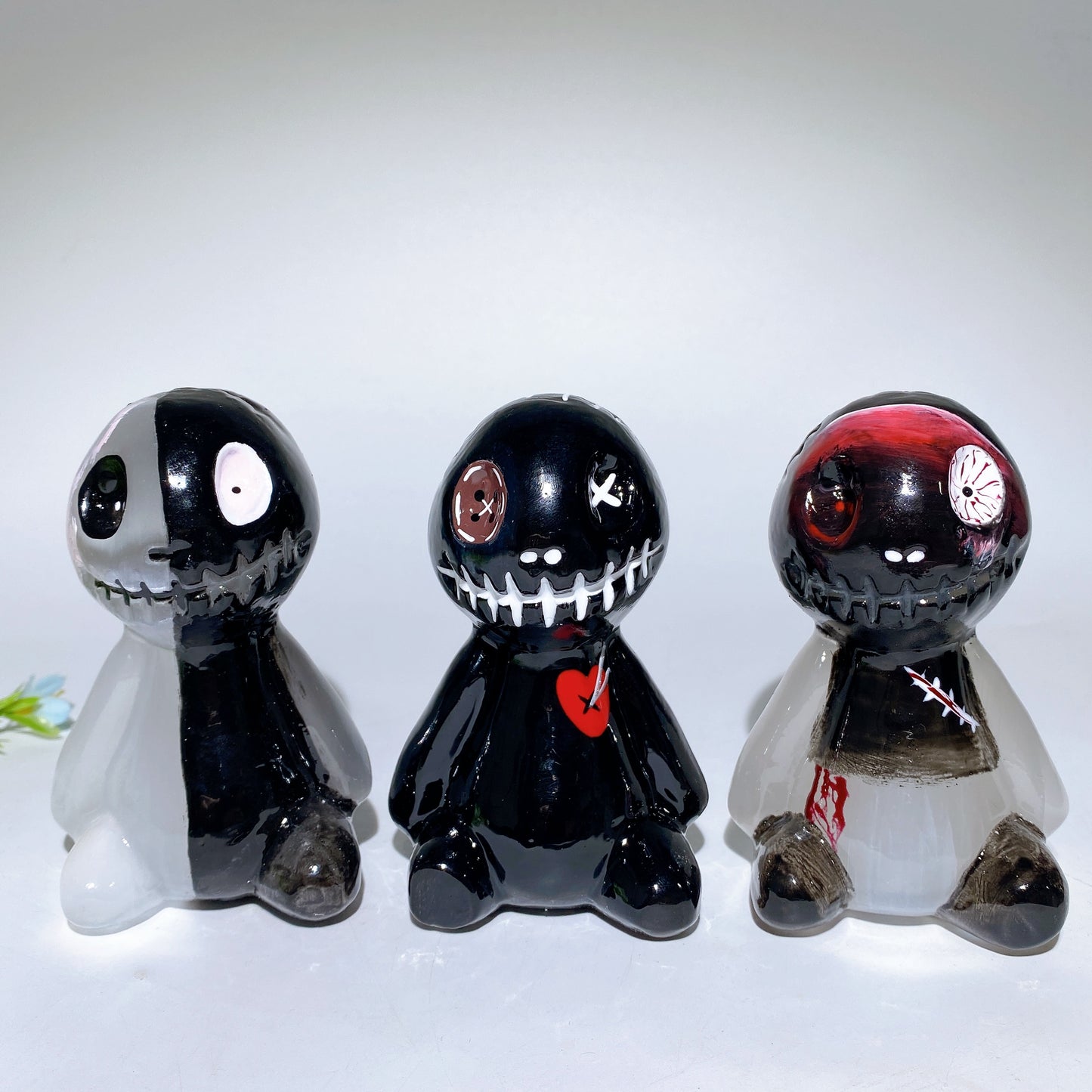 3.9" Selenite Voodoo Doll Carvings with Hand Painting Bulk Wholesale