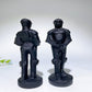 4.0" Black Obsidian Skeleton Soldier Carvings Bulk Wholesale