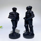 4.0" Black Obsidian Skeleton Soldier Carvings Bulk Wholesale
