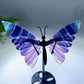 12-22cm Rainbow Fluorite Butterfly Wings Carvings with Stand Free Form