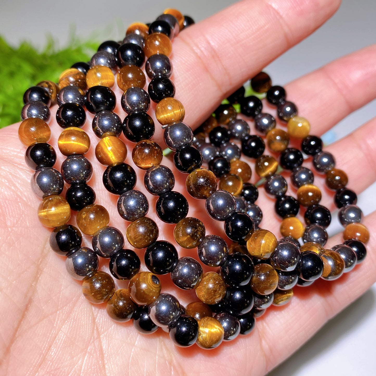 6-8mm Malachite Hackmanite Moonstone Crystal Bracelet Bulk Wholesale