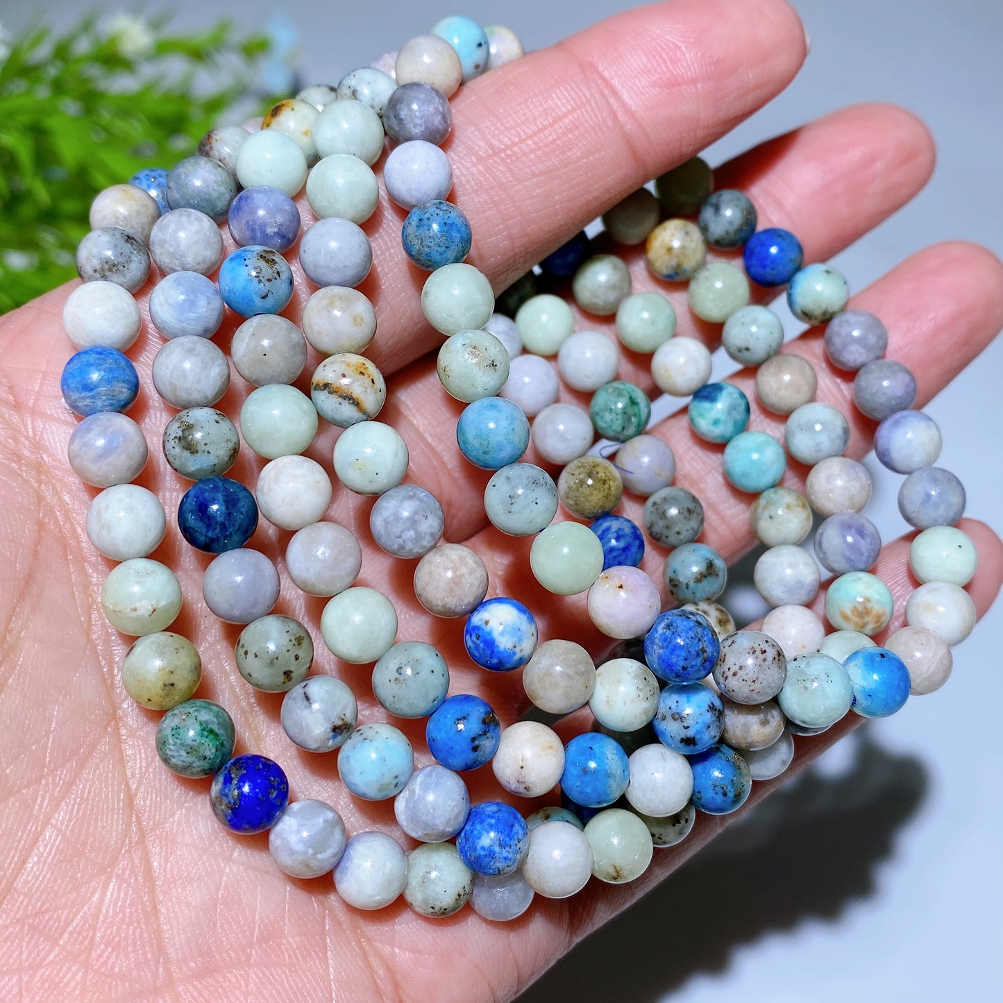 6-8mm Malachite Hackmanite Moonstone Crystal Bracelet Bulk Wholesale