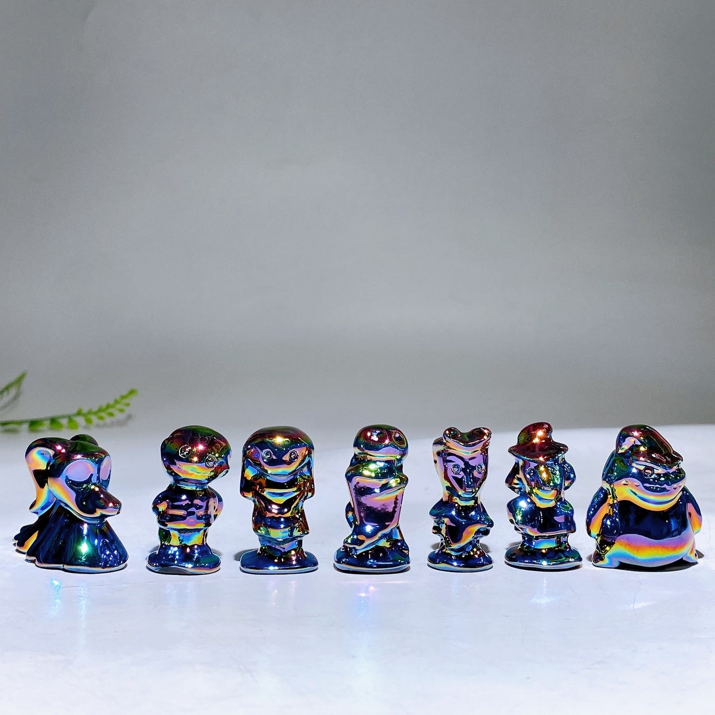 1.4" Aura Dark Rainbow Black Obsidian Carvings of Nightmare before Christmas Wholesale