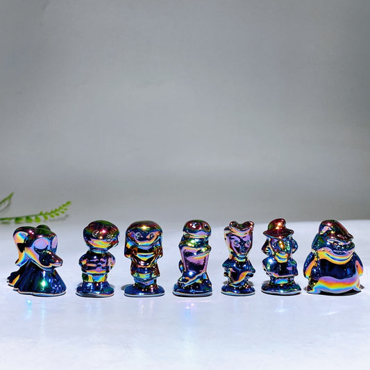 1.4" Aura Dark Rainbow Black Obsidian Carvings of Nightmare before Christmas Wholesale