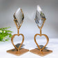 Faceted Clear Quartz Water-drop Diamond Curved Rhombus with Stand Wholesale