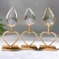 Faceted Clear Quartz Water-drop Diamond Curved Rhombus with Stand Wholesale
