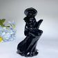 4.7" Black Obsidian Witch Carvings Bulk Wholesale