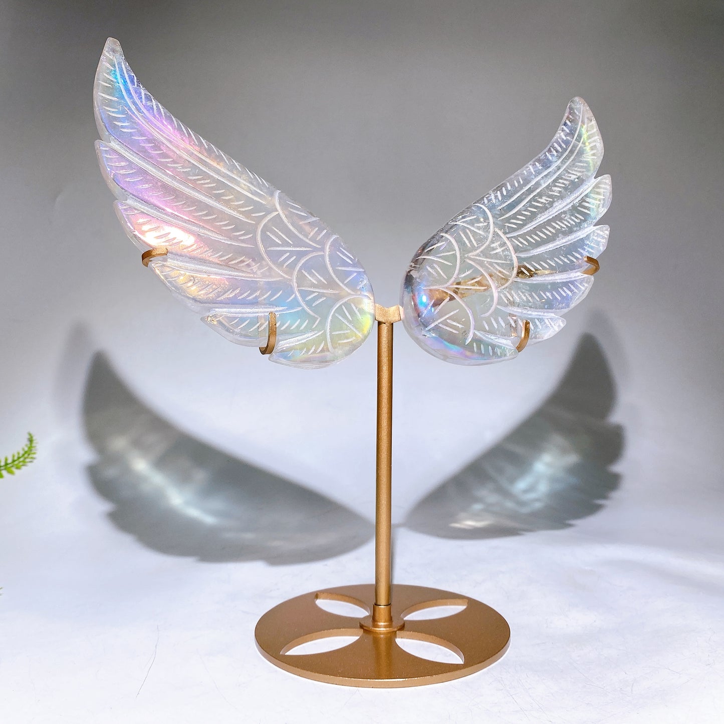Aura Clear Quartz Wing with Stand Wholesale