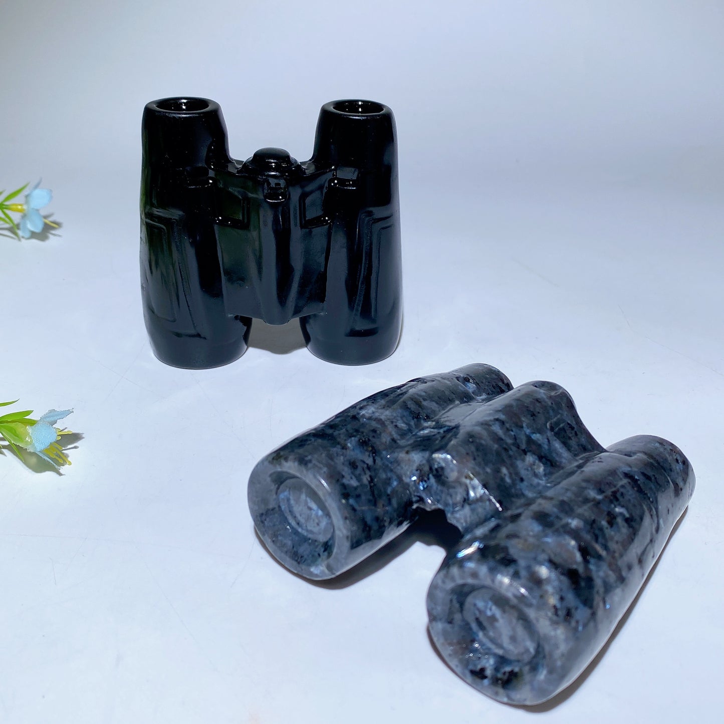 3.0" Black Obsidian Larvikite Telescope Shape Carvings Bulk Wholesale