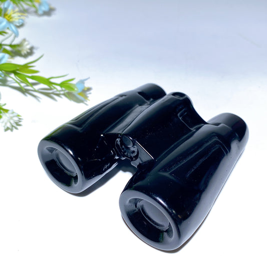 3.0" Black Obsidian Larvikite Telescope Shape Carvings Bulk Wholesale
