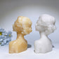 5.1"-5.3" Orange Calcite Jade Lady Bust Carvings Bulk Wholesale