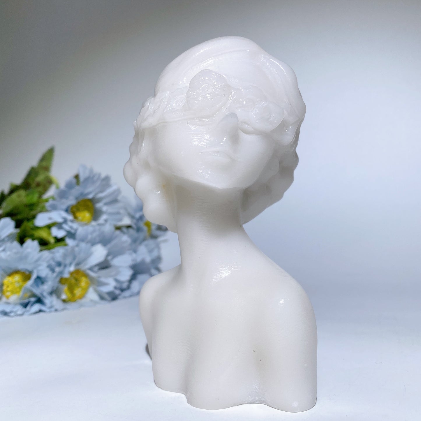 5.1"-5.3" Orange Calcite Jade Lady Bust Carvings Bulk Wholesale