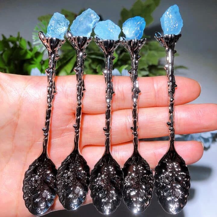 Mixed Crystal Silver Coffee Spoon Bulk Wholesale