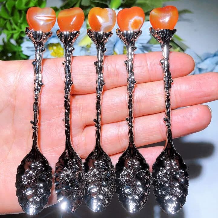 Mixed Crystal Silver Coffee Spoon Bulk Wholesale