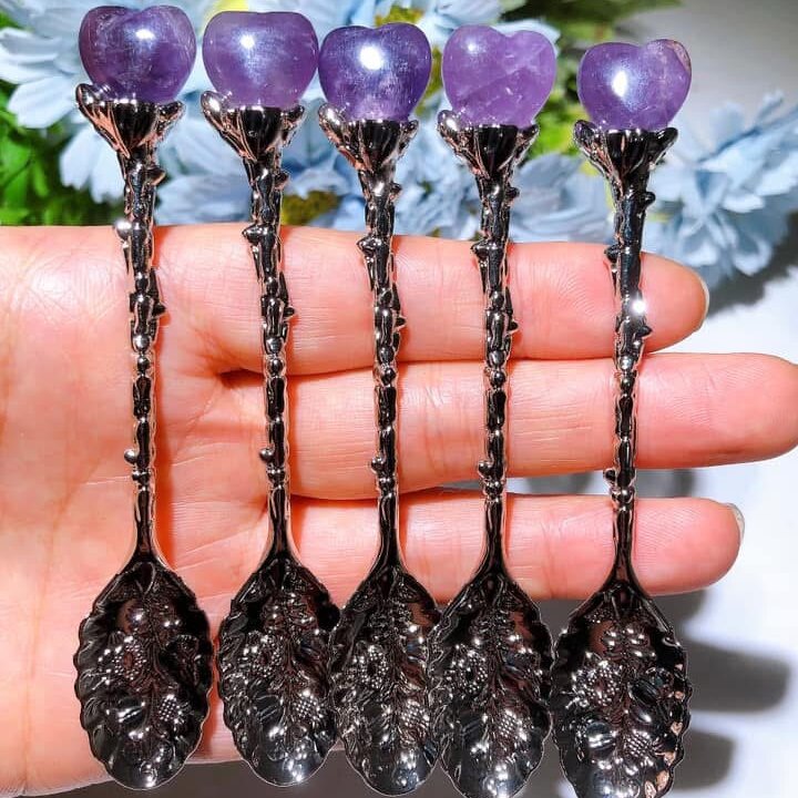 Mixed Crystal Silver Coffee Spoon Bulk Wholesale