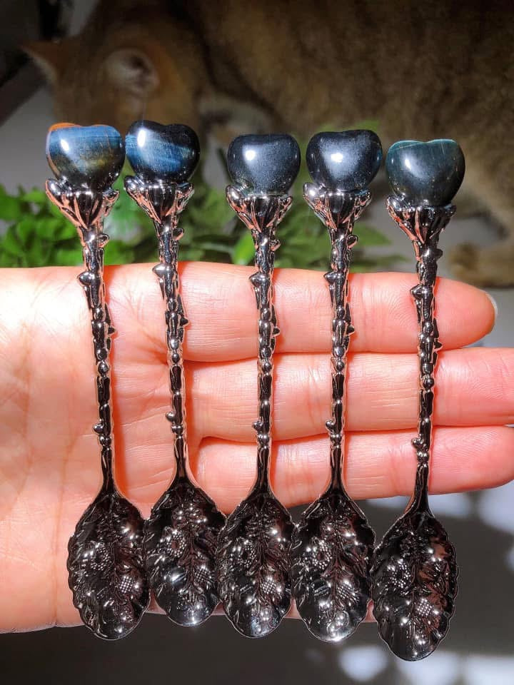 Mixed Crystal Silver Coffee Spoon Bulk Wholesale