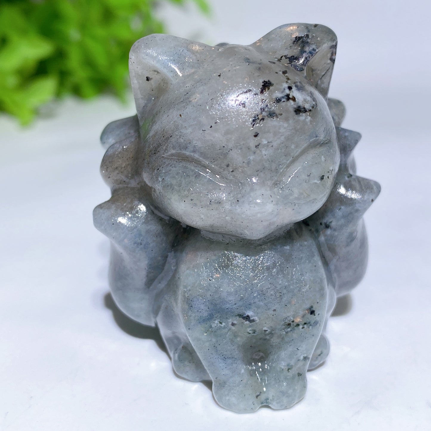 1.9" Mixed Crystal Nine-tails Fox Carvings Bulk Wholesale