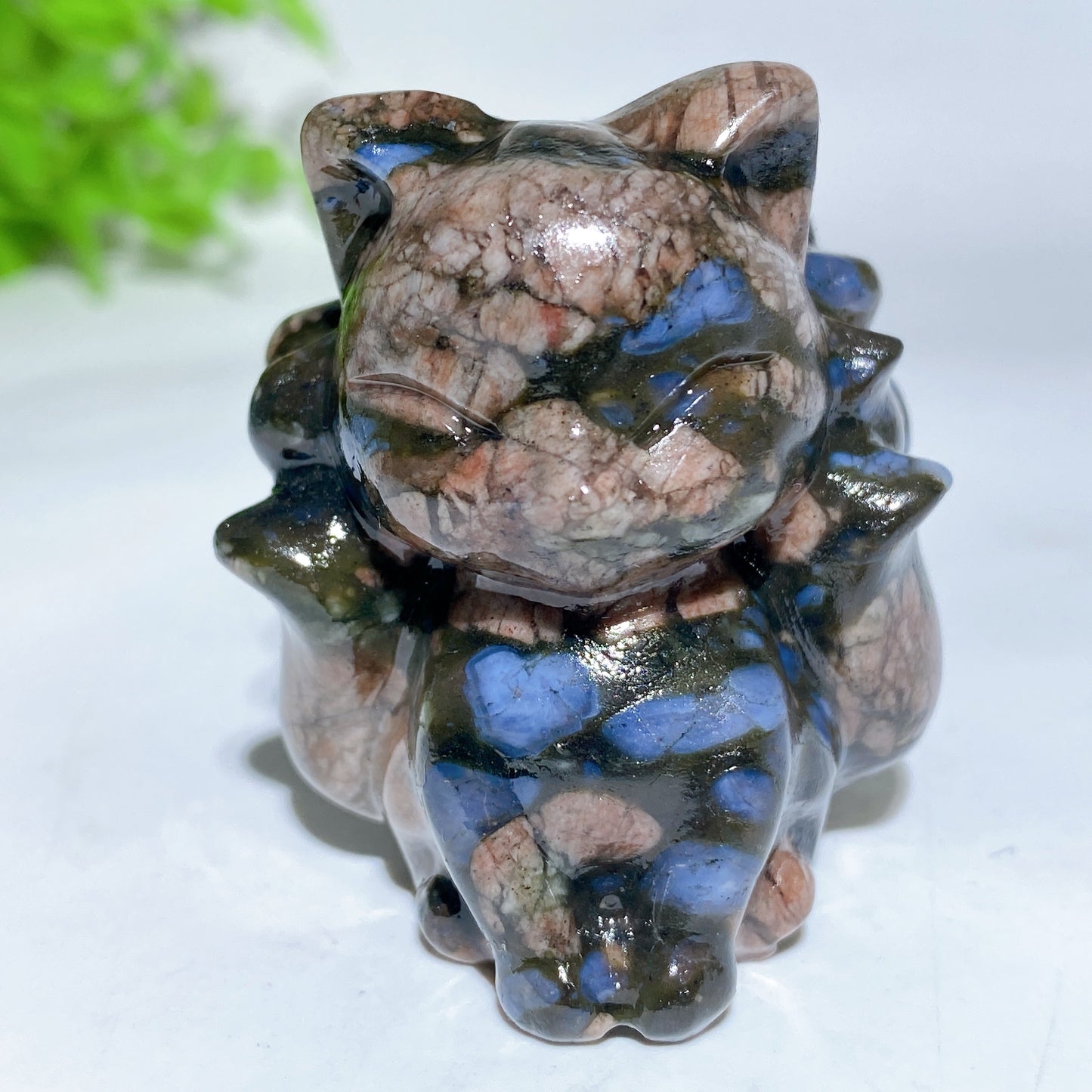 1.9" Mixed Crystal Nine-tails Fox Carvings Bulk Wholesale