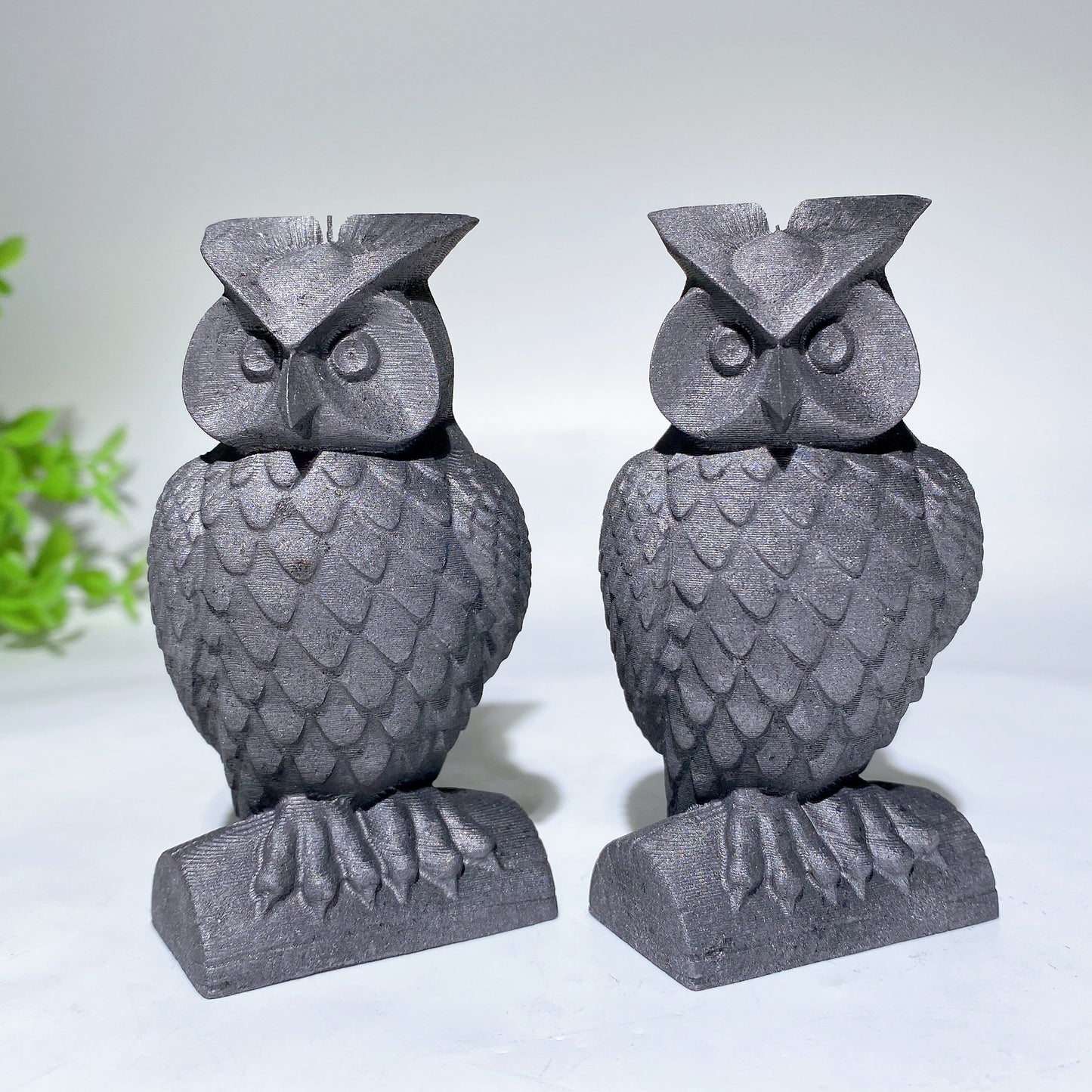 3.3" Schungite Owl Carvings Bulk Wholesale