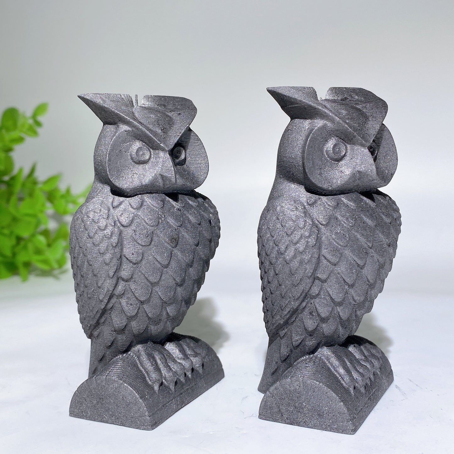 3.3" Schungite Owl Carvings Bulk Wholesale