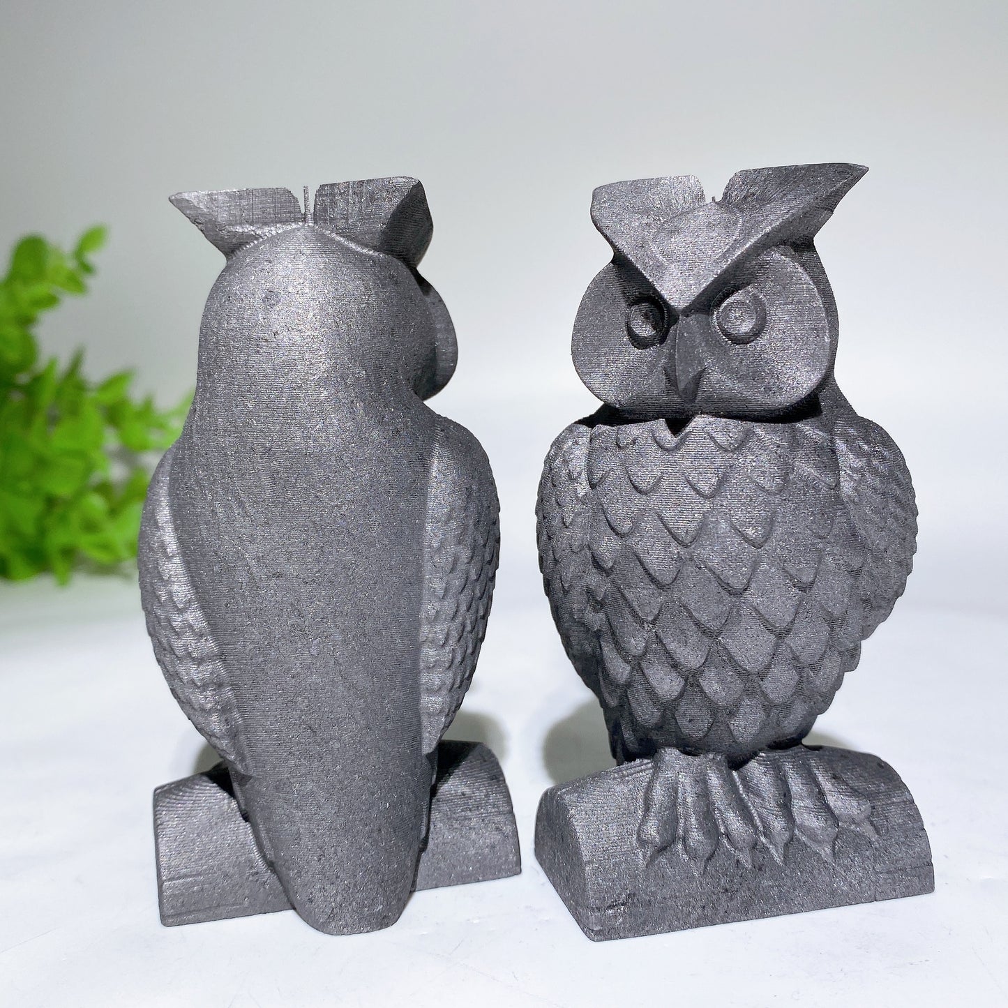 3.3" Schungite Owl Carvings Bulk Wholesale