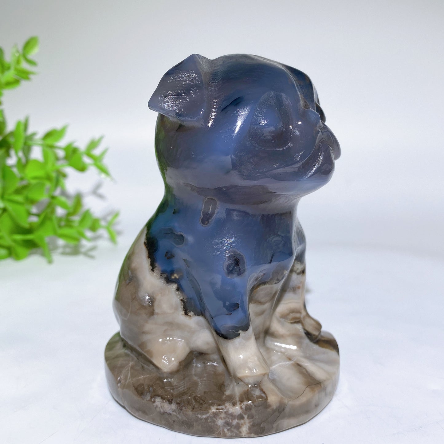 3.8" UV Reactive Volcanic Agate Pug Carvings Bulk Wholesale