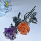 19cm Silver Stem Mixed Crystal Flowers Carvings Bulk Wholesale