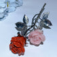 19cm Silver Stem Mixed Crystal Flowers Carvings Bulk Wholesale