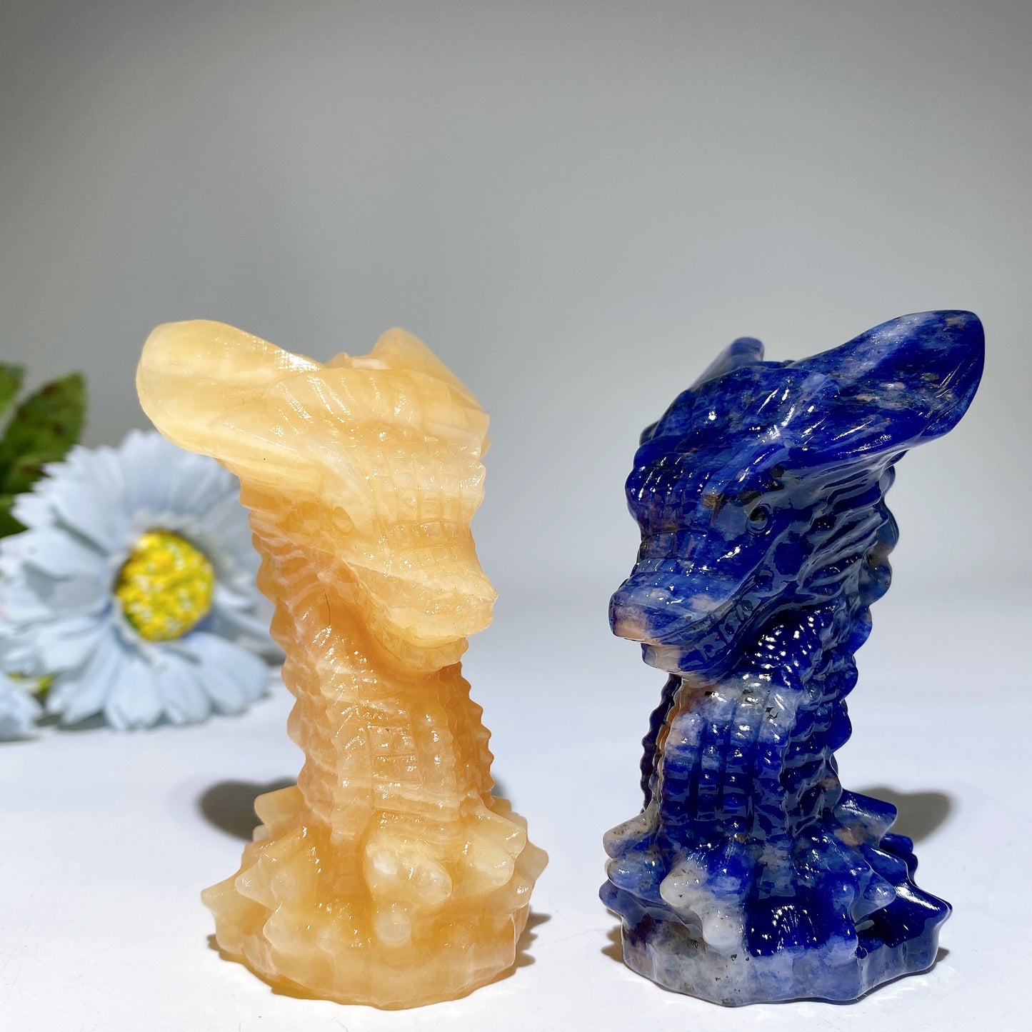 3.2" Crystal Dragon Head Carvings Bulk Wholesale