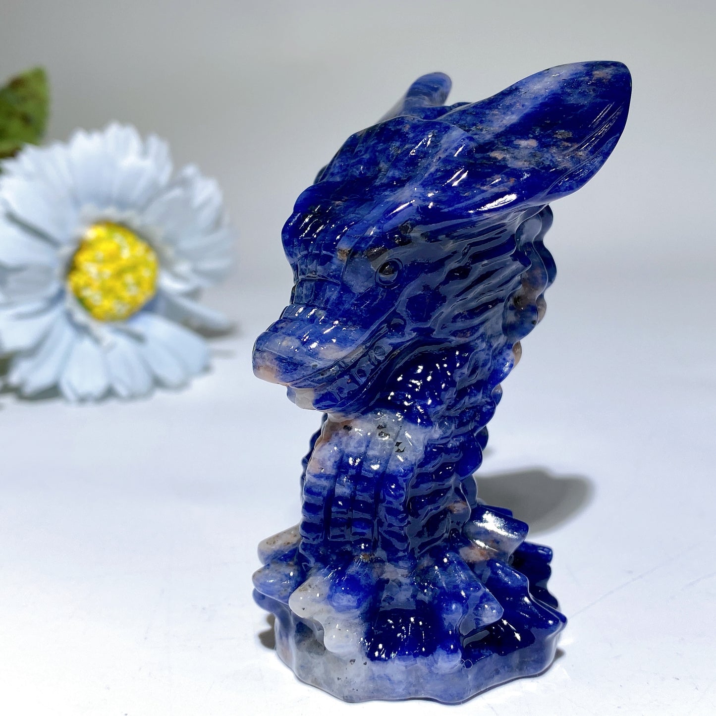 3.2" Crystal Dragon Head Carvings Bulk Wholesale