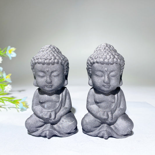 3.2" Schungite Buddha Carvings Bulk Wholesale