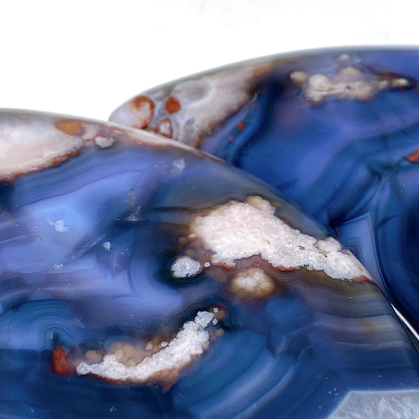 3.5"-4.5" Blue Flower Agate Moon Carvings Bulk Wholesale