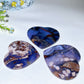 3.0"-4.0" Blue Flower Agate Heart Carvings Bulk Wholesale