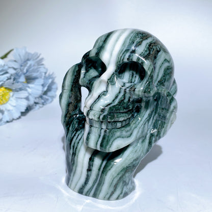 5.2" Jade Picasso Stone Ghost Hand Skull Carvings Bulk Wholesale