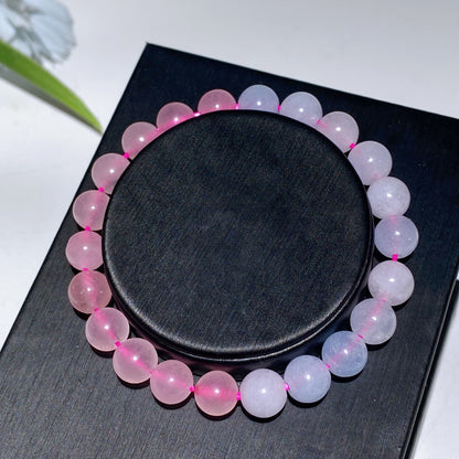 8-16mm Rose Quartz Jadeite Blue Flower Agate Bracelet Bulk Wholesale