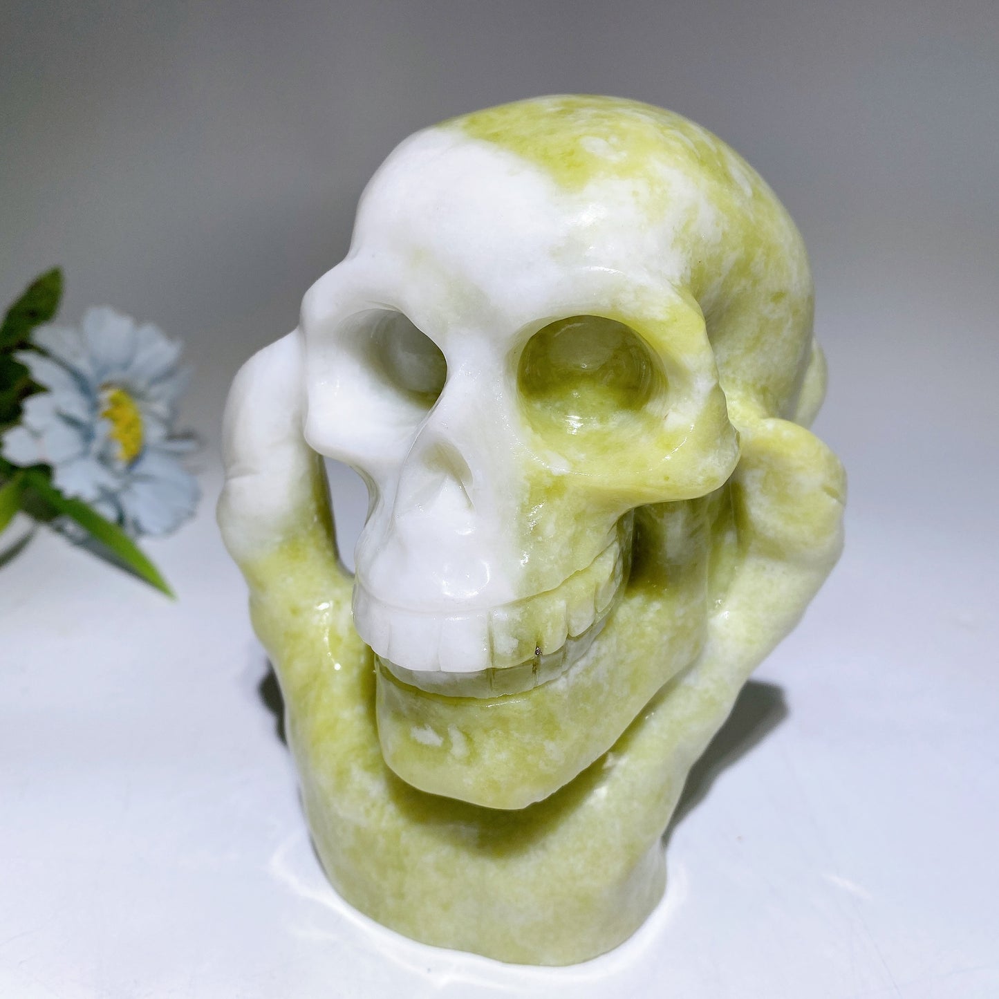 5.2" Jade Picasso Stone Ghost Hand Skull Carvings Bulk Wholesale