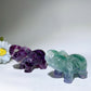 4.2" Greem Purple Yellow Fluorite Elephant Carvings Bulk Wholesale