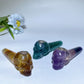 3.9" Yellow Green Purple Fluorite Smoking Pipe with Skull Carving Bulk Wholesale
