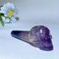 3.9" Yellow Green Purple Fluorite Smoking Pipe with Skull Carving Bulk Wholesale