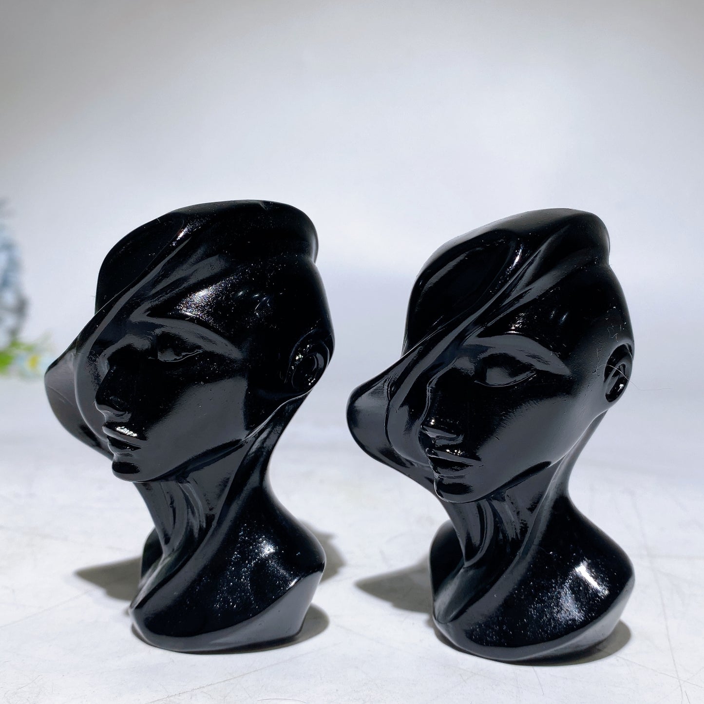 3.2" Black Obsidian Lady Carving Crystal Healing Bulk Wholesale