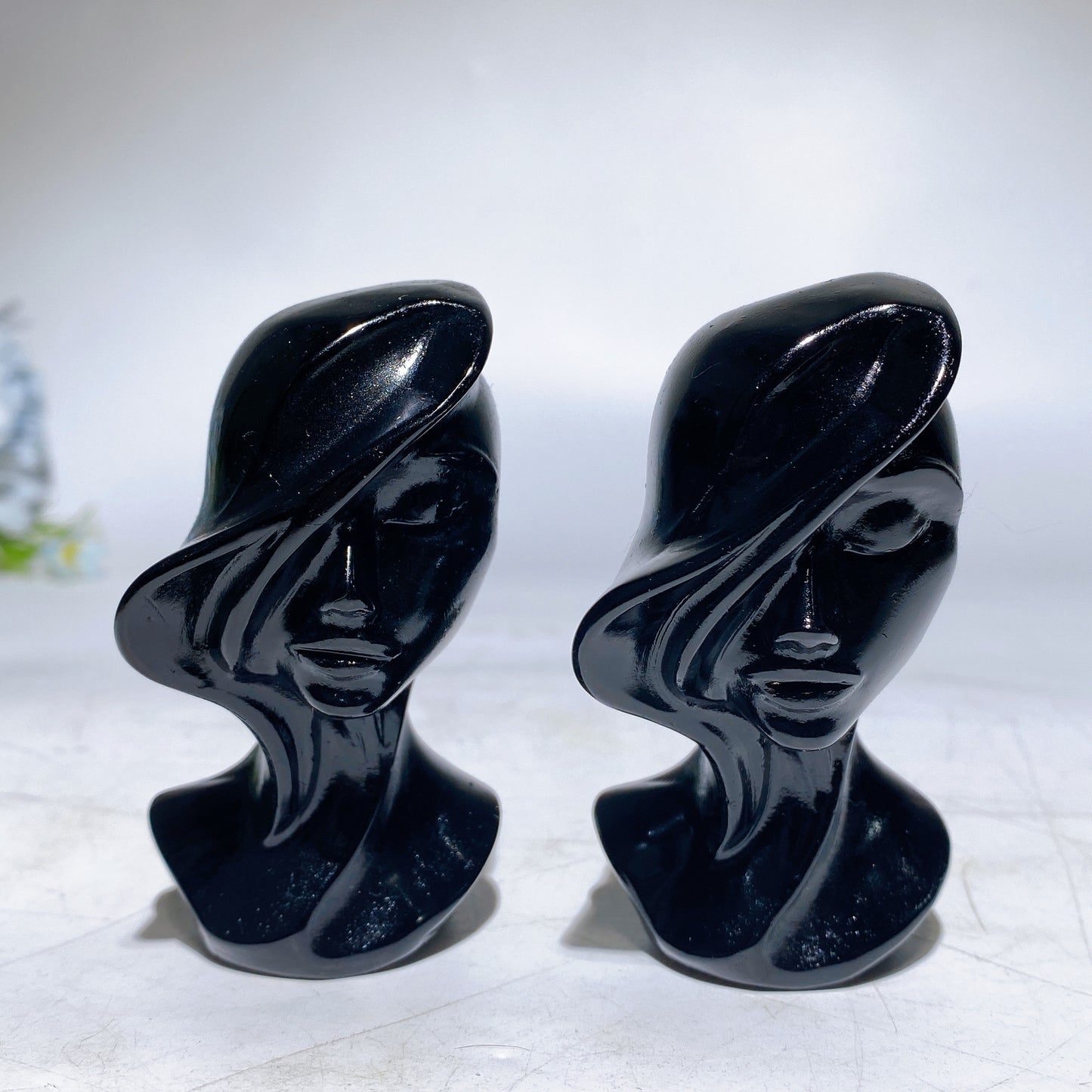 3.2" Black Obsidian Lady Carving Crystal Healing Bulk Wholesale