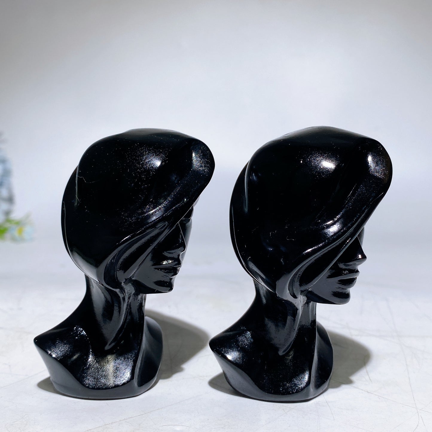 3.2" Black Obsidian Lady Carving Crystal Healing Bulk Wholesale
