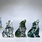 1.9" Moss Agate Wolf Carving Crystal Healing Bulk Wholesale