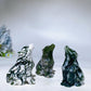 1.9" Moss Agate Wolf Carving Crystal Healing Bulk Wholesale