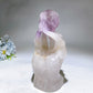 18cm Large Unique Amethyst Grow with Quartz Ghost Hand Holding Skull Carving Crystal Healing Bulk Wholesale