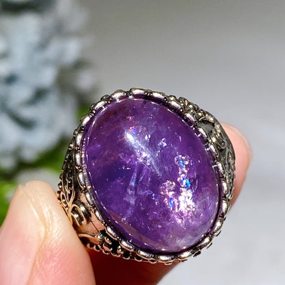 Amethyst Fire Quartz Ring Crystal Healing Bulk Wholesale