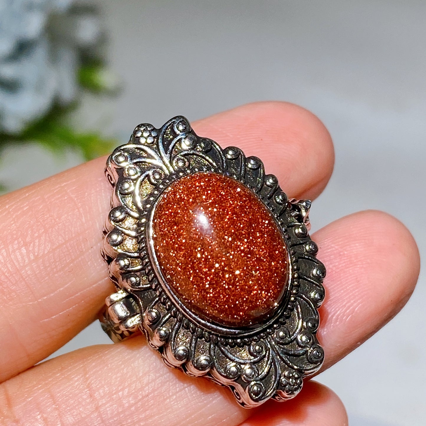 Cooper Silver Plated Crystal Poison Ring Crystal Healing Bulk Wholesale