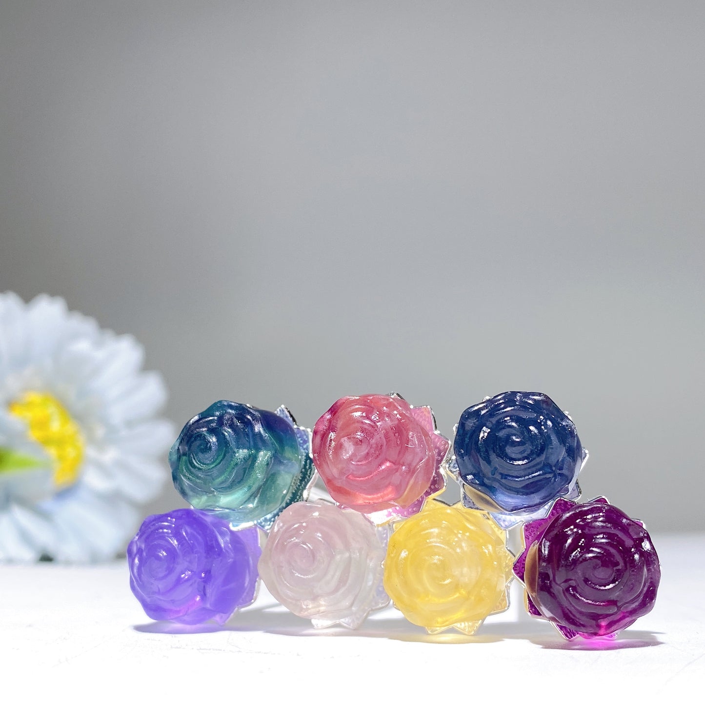 Fluorite Rose Flower Hair Pin Bulk Wholesale